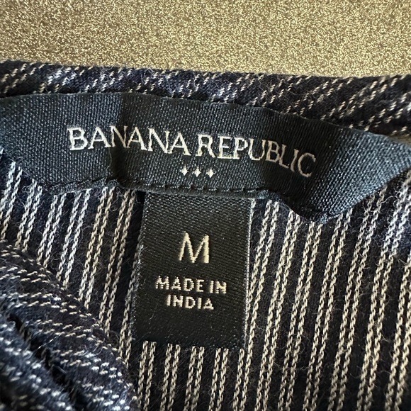 Banana Republic Striped Tie-Neck Embroidered Blouse (853) - Picture 14 of 15